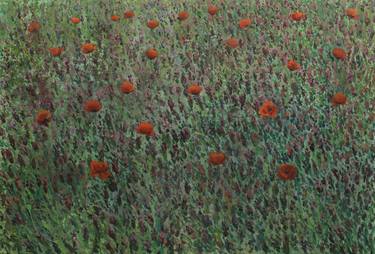 Poppies in a field of red clover I, 2020, 75 x 110 cm thumb