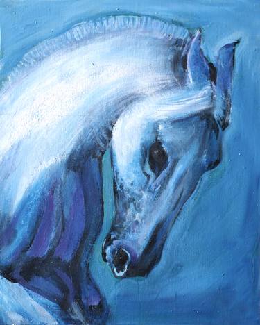 Blue horse thumb