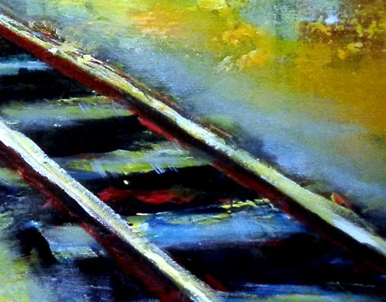 Original Abstract Train Painting by BenWill Studio