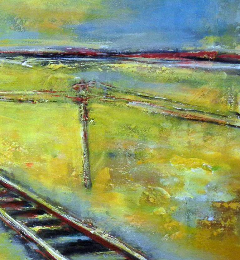 Original Abstract Train Painting by BenWill Studio