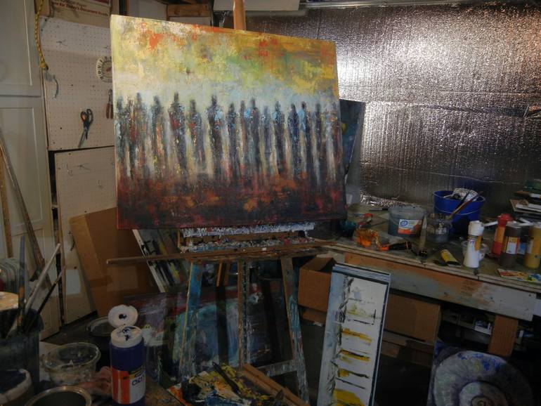 Original Abstract People Painting by Benwill Studio