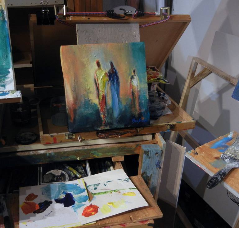 Original Abstract People Painting by Benwill Studio