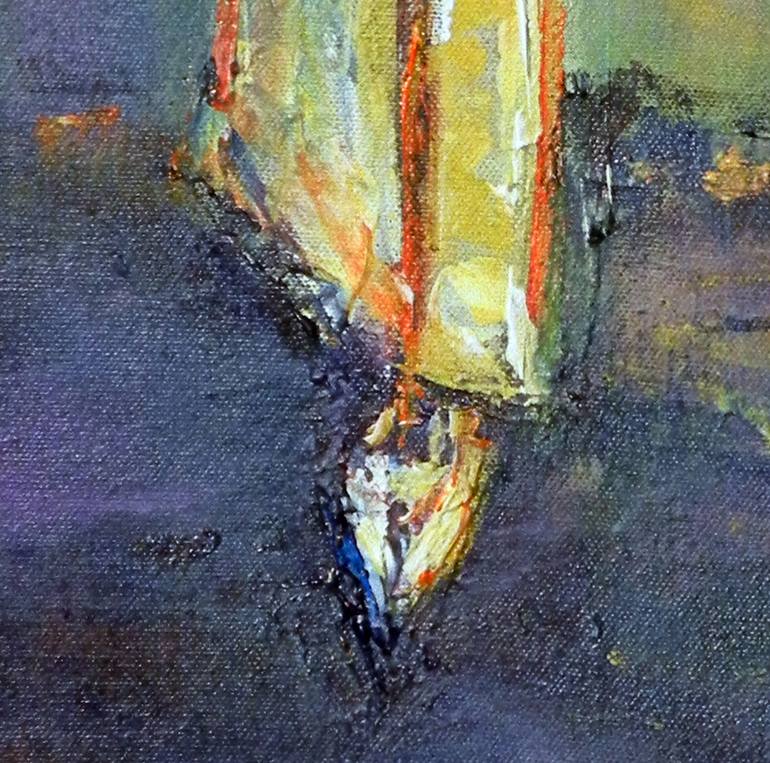 Original Abstract Boat Painting by BenWill Studio