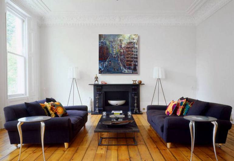 Original Art Deco Cities Painting by Benwill Studio