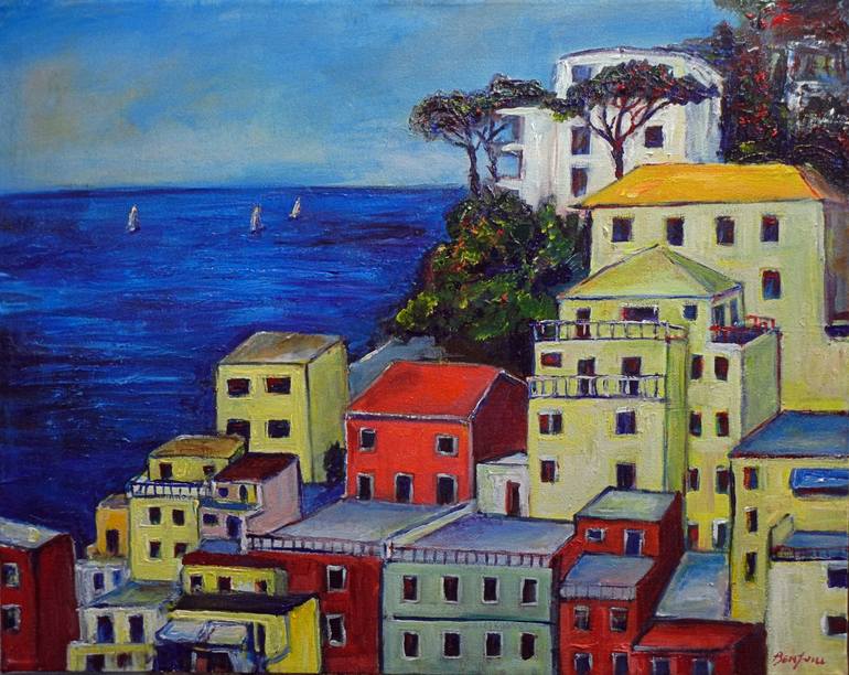 Portifino Italy Painting by BenWill Studio | Saatchi Art