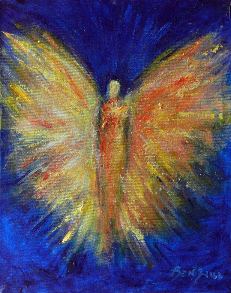 Angel Art Original Abstract 2024 Painting, Alcohol Ink - Dreamscape Angel