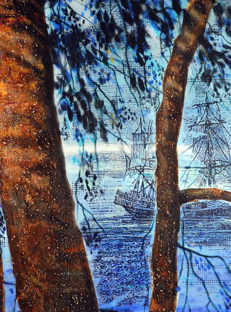 Original Abstract Botanic Painting by Rudi Cotroneo