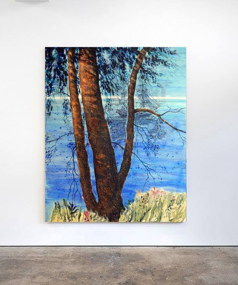 Original Abstract Botanic Painting by Rudi Cotroneo