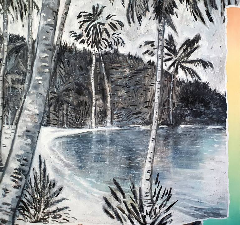Original Beach Painting by Rudi Cotroneo