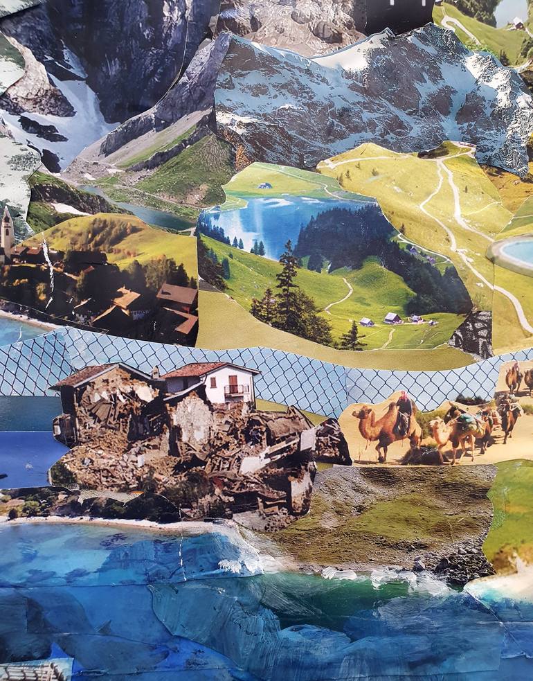 Original Fine Art Landscape Collage by Rudi Cotroneo