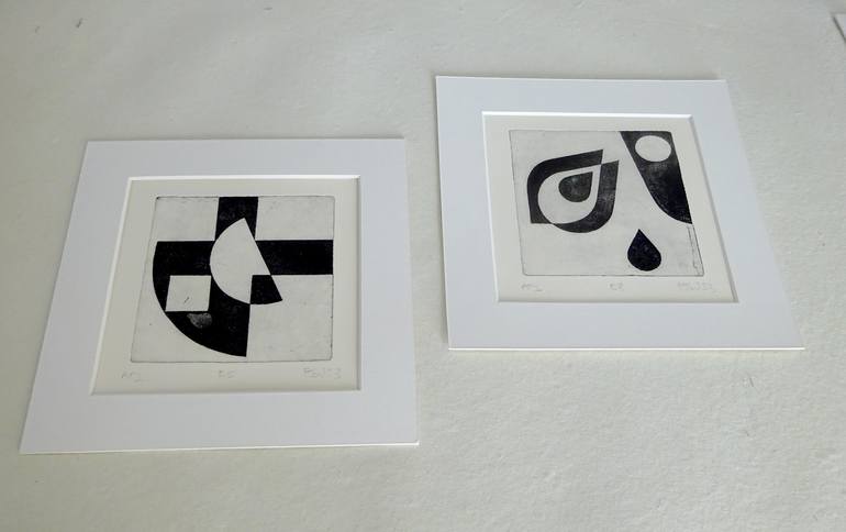 Original Abstract Geometric Printmaking by Paul Walker