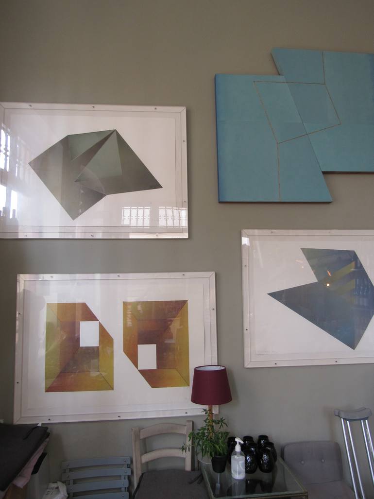 Original Abstract Geometric Printmaking by Paul Walker