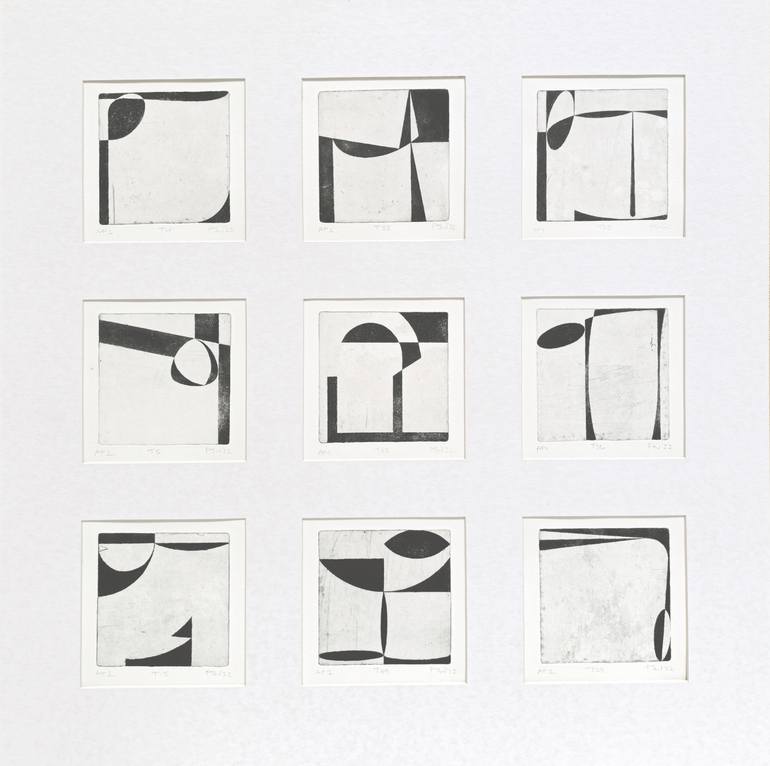 Original Geometric Printmaking by Paul Walker  Abstract Art on Paper  Plakakia