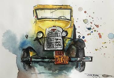 Original Abstract Expressionism Car Paintings by Sriram Kuppuswamy