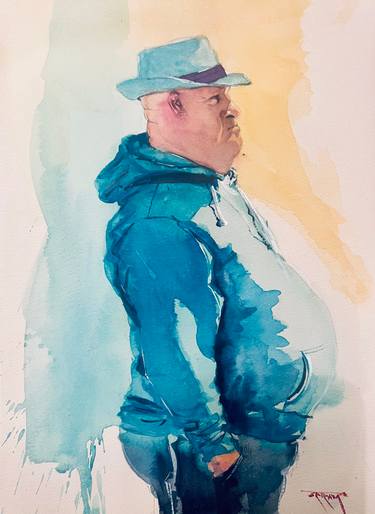 Original Impressionism People Painting by Sriram Kuppuswamy