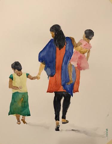 Print of Women Paintings by Sriram Kuppuswamy