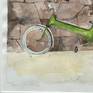 This is the second work in the Bicycle series that i'm working on. An impressionist work of a rusted old bike that was let to rest on a wall at Helsinki. The rusted wheels, the torn seat cover, twisted handle bars and the punctured tyre caught my attention. I chose watercolors so could capture the contours of the rocks and the rusty bike and its irregularities. I have used Cansons 200gm2 acid free paper with Winsor and Newton water colors.
The painting is framed by Mester Rammer AS and is ready to hang