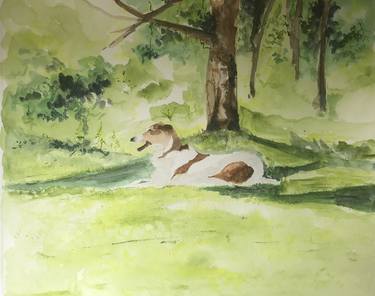 Print of Figurative Dogs Paintings by Sriram Kuppuswamy