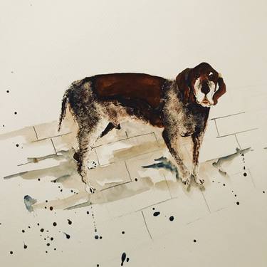 Print of Dogs Paintings by Sriram Kuppuswamy