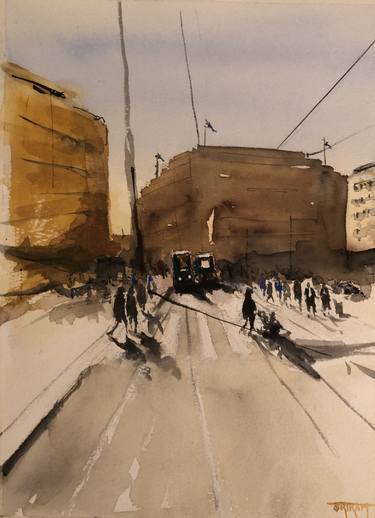 Print of Cities Paintings by Sriram Kuppuswamy