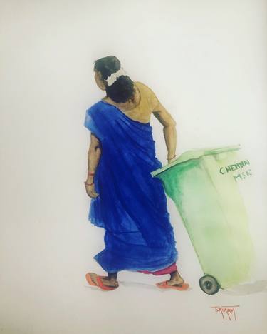 Original Figurative People Paintings by Sriram Kuppuswamy