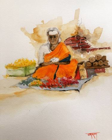 Original Figurative People Paintings by Sriram Kuppuswamy