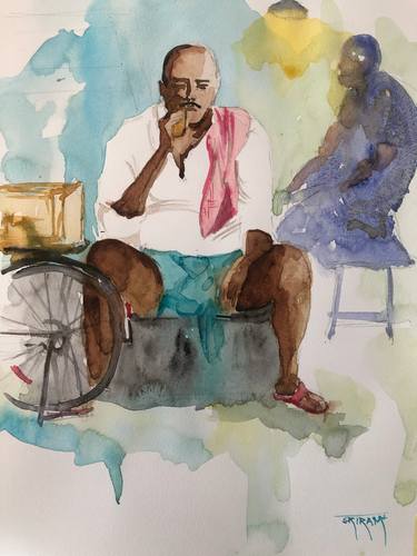 Print of Figurative Portrait Paintings by Sriram Kuppuswamy