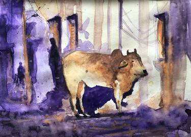 Original Abstract Cows Paintings by Sriram Kuppuswamy