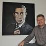 This huge painting depicts arguably the best James Bond of them all, Sean Connery. I worked up this portrait from a promotional image of 007 for the film Goldfinger. The original canvas (3' x 3') is no longer for sale but you can order prints on art paper or canvas (framed or unframed)