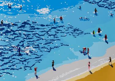 Print of Figurative Beach Paintings by Joel Clark