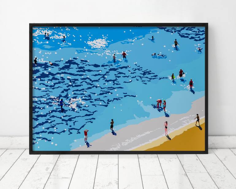 Original Figurative Beach Painting by Joel Clark