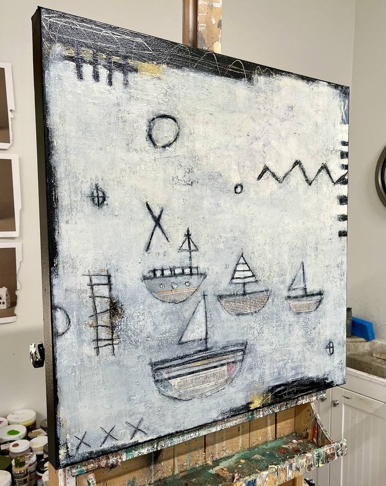 Original Contemporary Boat Painting by Shellie Garber