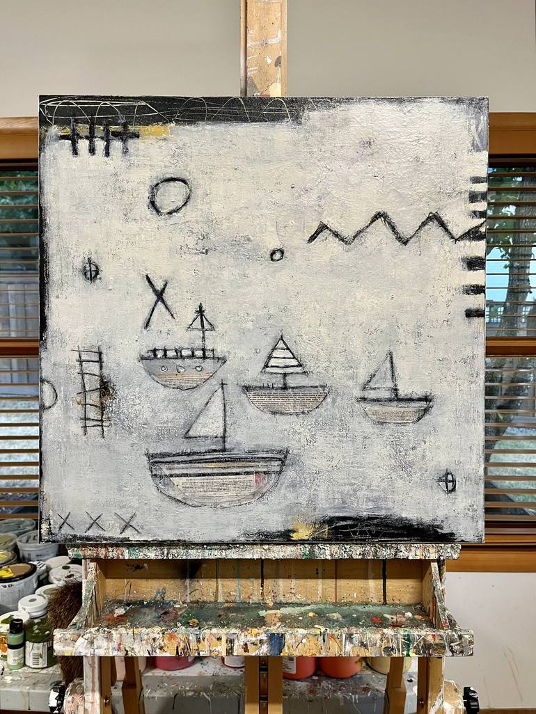 Original Boat Painting by Shellie Garber