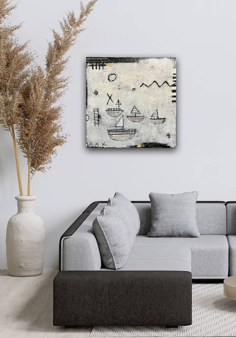 Original Contemporary Boat Painting by Shellie Garber