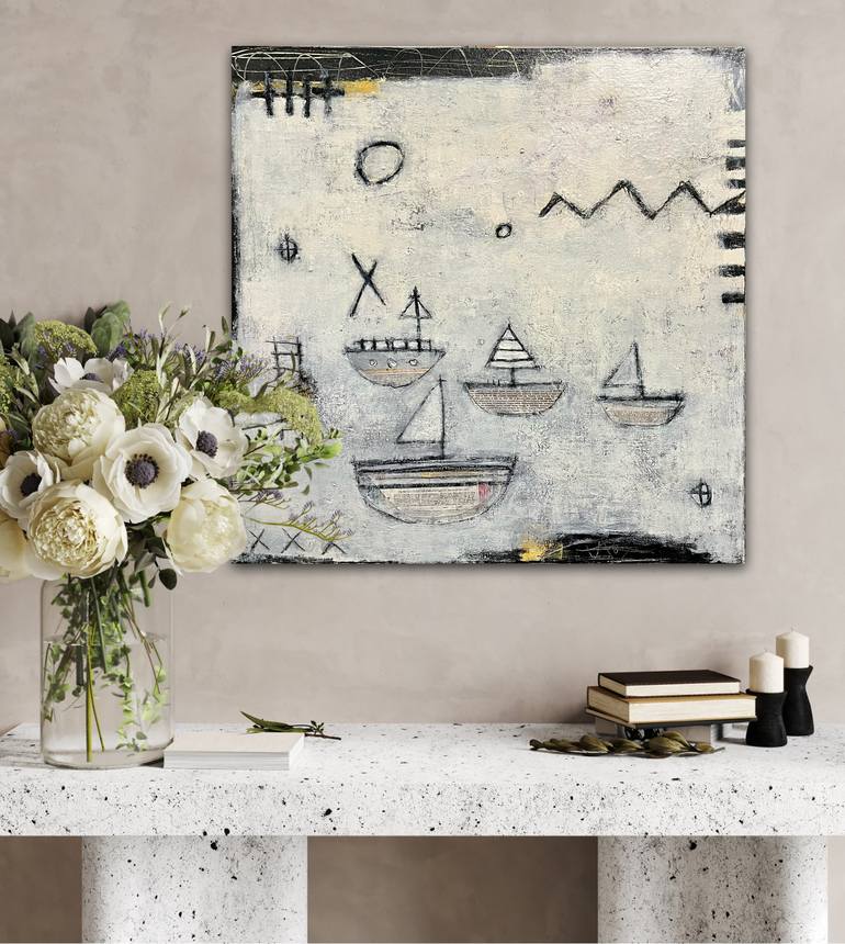 Original Contemporary Boat Painting by Shellie Garber