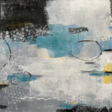 ▷ Aqua beach - Modern abstract beach, Painting, Acrylic on canvas by  Suzanne Vaughan, 2022, Painting