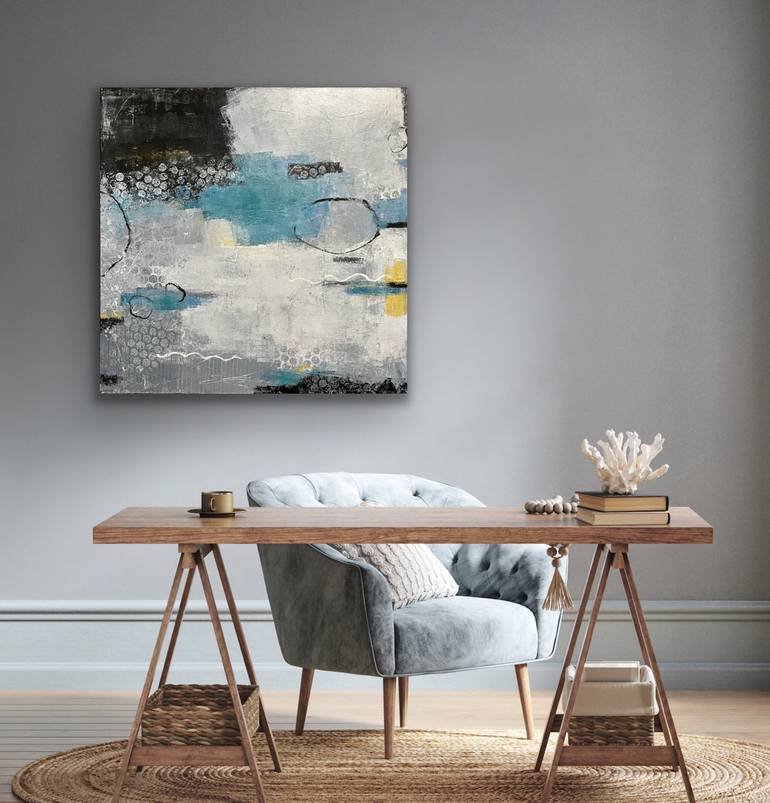 Original Abstract Beach Painting by Shellie Garber
