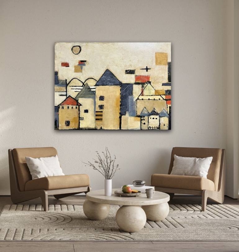 Original Abstract Architecture Painting by Shellie Garber