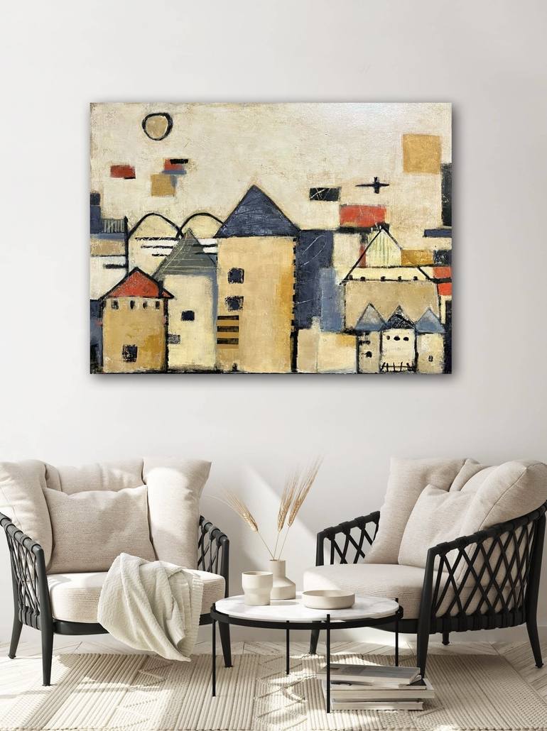 Original Abstract Architecture Painting by Shellie Garber