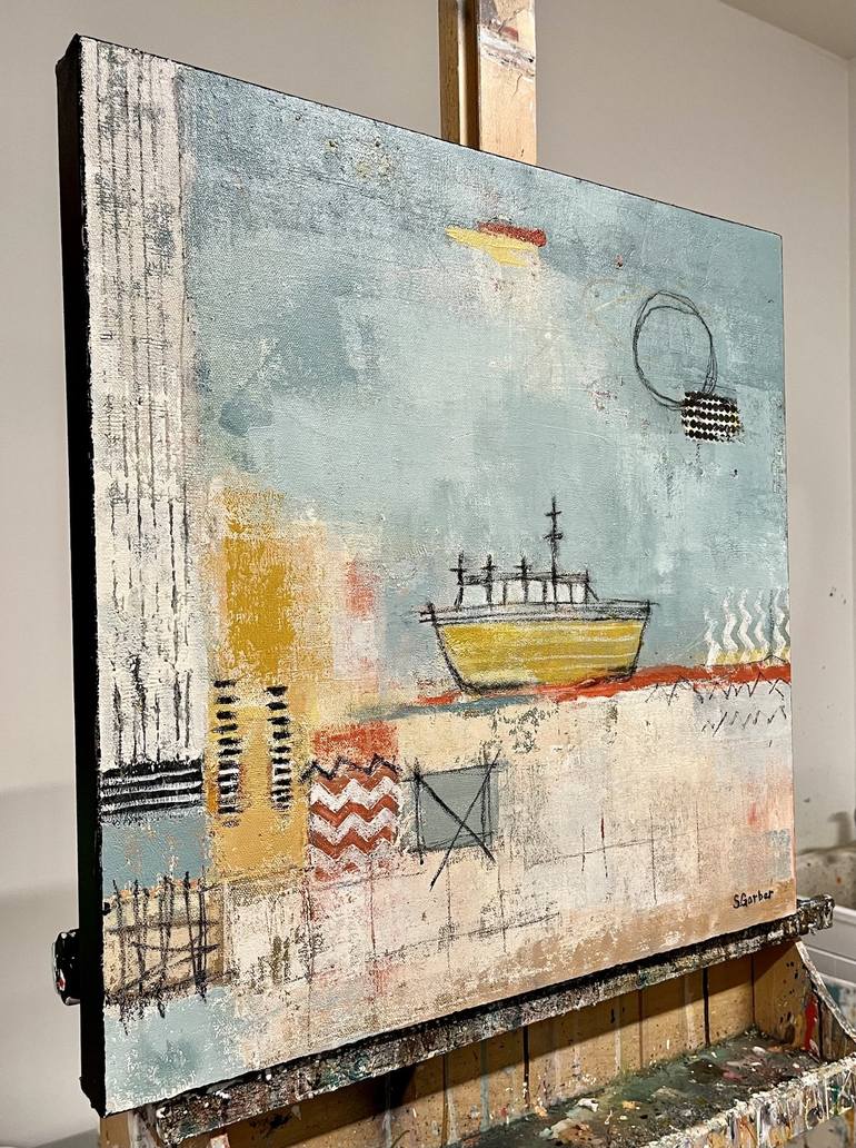 Original Boat Painting by Shellie Garber