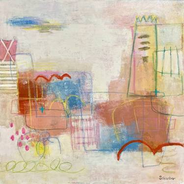 Original Abstract Cities Paintings by Shellie Garber