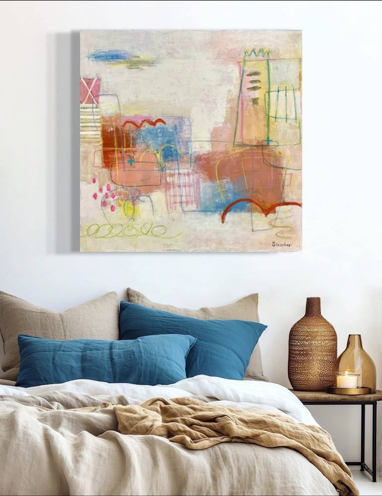 Original Abstract Cities Painting by Shellie Garber