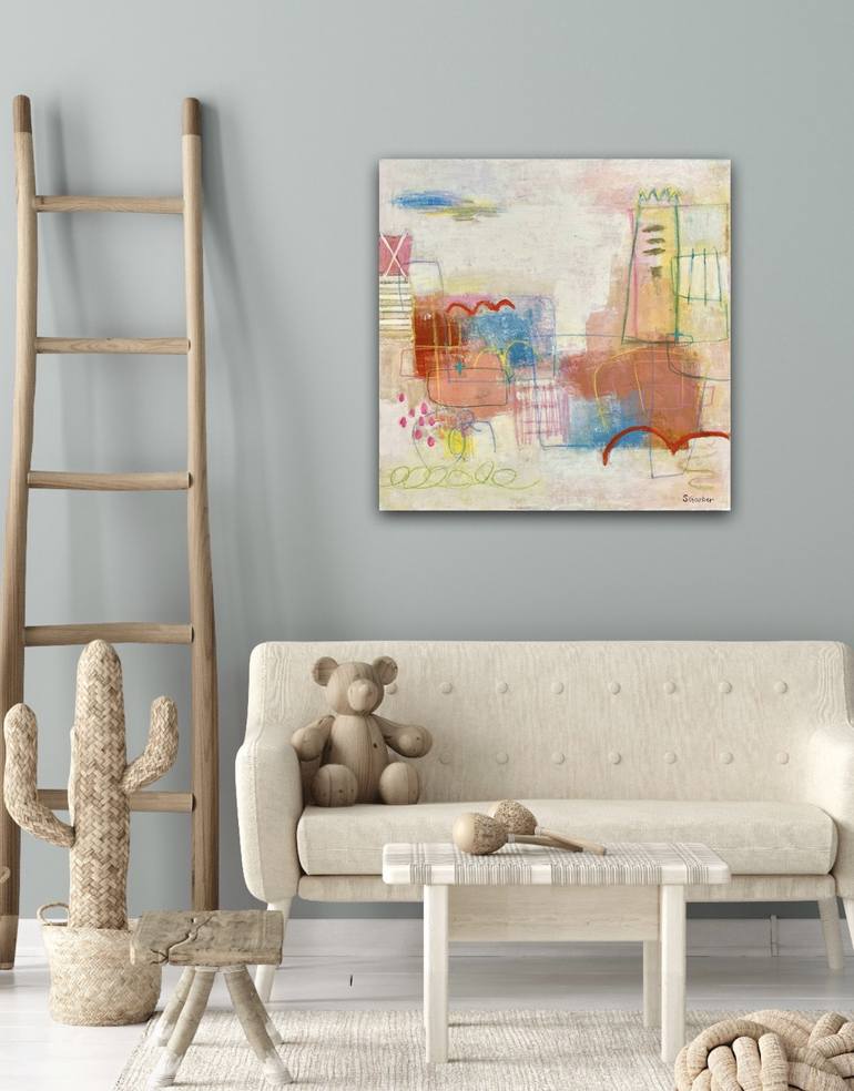 Original Abstract Cities Painting by Shellie Garber