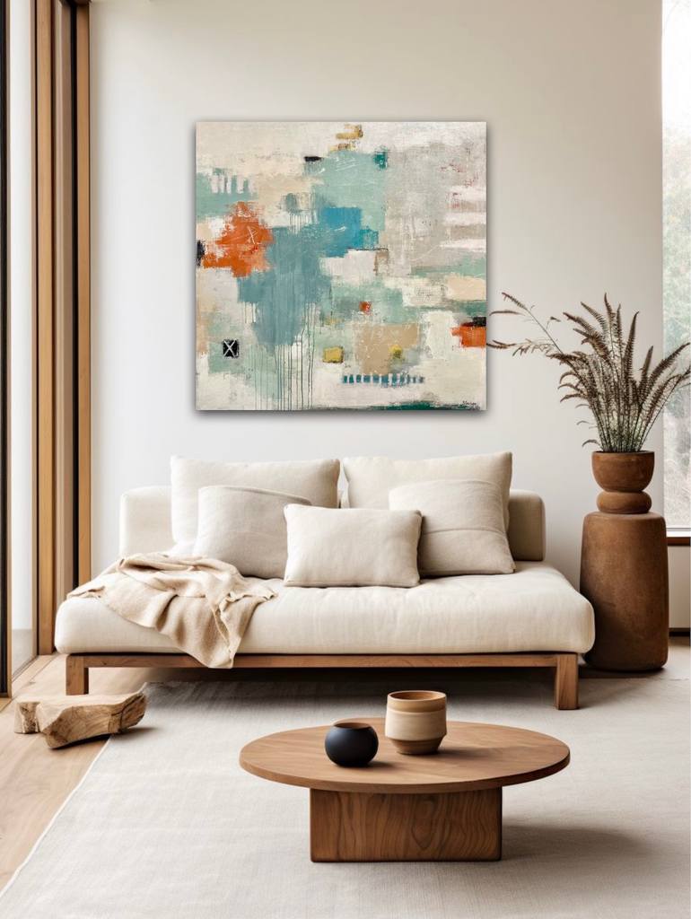 Original Abstract Beach Painting by Shellie Garber