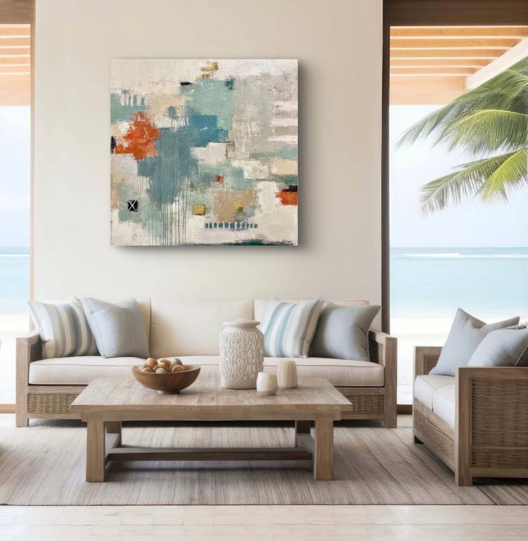 Original Abstract Beach Painting by Shellie Garber