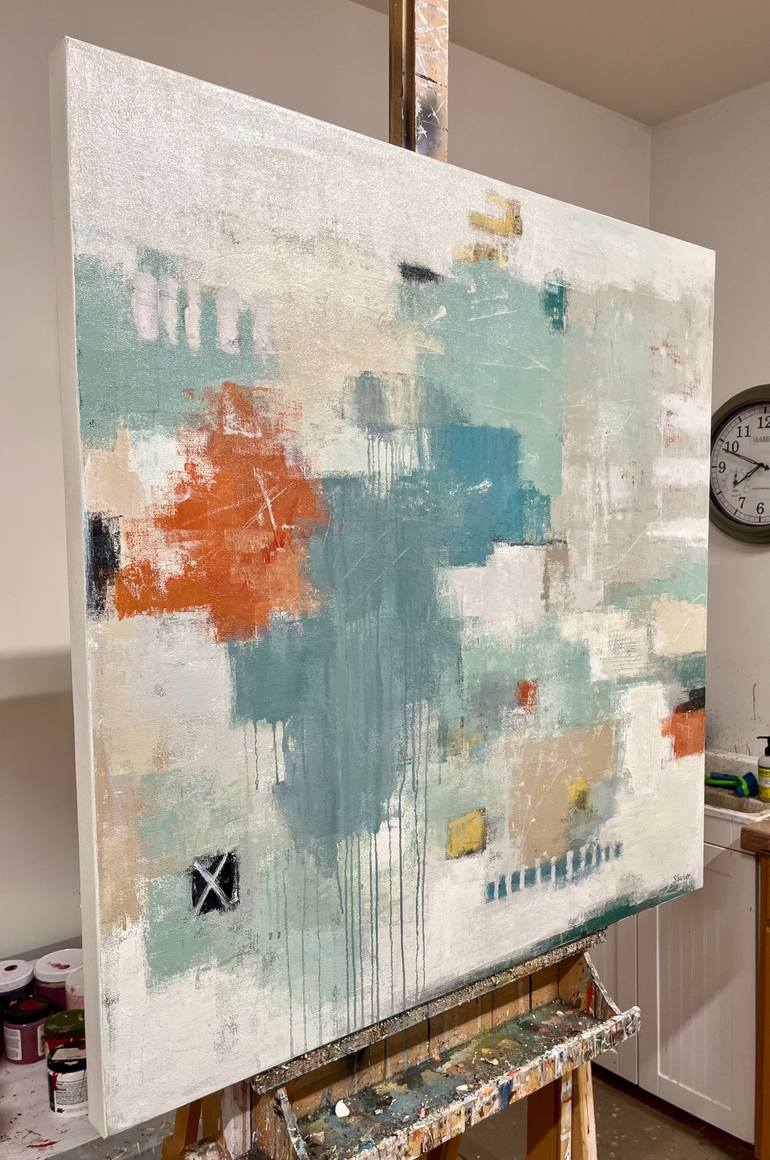 Original Abstract Beach Painting by Shellie Garber