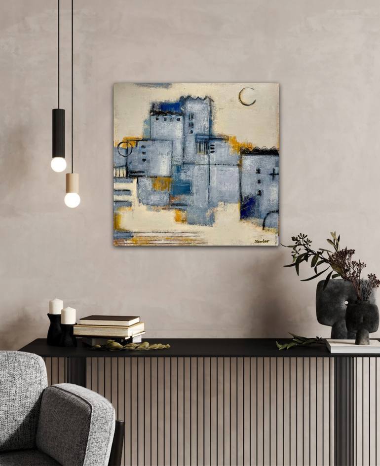 Original Abstract Architecture Painting by Shellie Garber