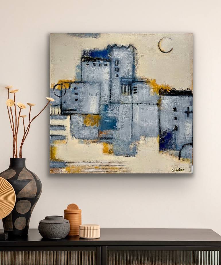 Original Abstract Architecture Painting by Shellie Garber
