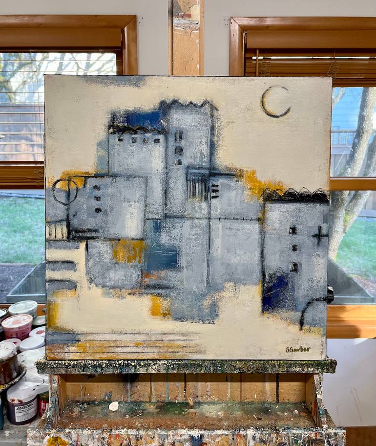 Original Abstract Architecture Painting by Shellie Garber