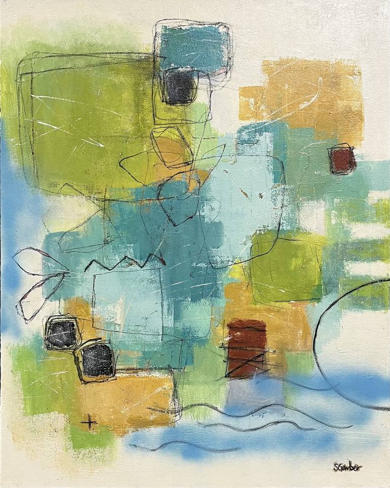 Original Abstract Expressionism Abstract Paintings by Shellie Garber
